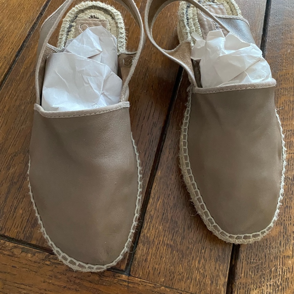 Gaimo Espadrilles in Taupe Leather.  Used in good condition.  Size 38 EU, 8 US.